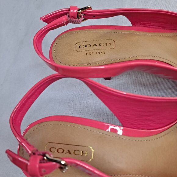 Coach Zarya Slingback Heels Womens 8.5B Pink Pointed Toe - Picture 8 of 14